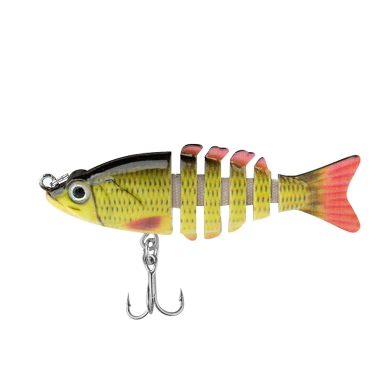 CIBO 1 Stück Mini-Multisegment-Fischköder, bionischer Hartköder, 6 cm/5 g, geeignet für das Angeln von Forellen, Barsch und Wels in Salzwasser und Süßwasser