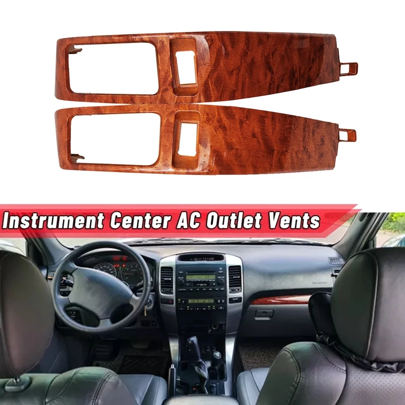 Car A/C Vents Frame Finish Plate Panel For Toyota Land Cruiser Prado 120 FJ120 Lexus GX470 2003-2009 Kit Light Walnut