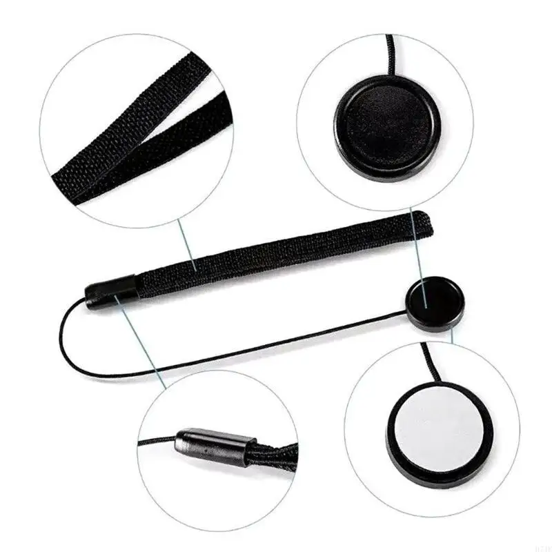 

H7JF Anti-Lost Strap for DSLR SLR Cameras, 5Pcs Black Camera Lens Cover Holder Strap Rope Lanyard Accessories