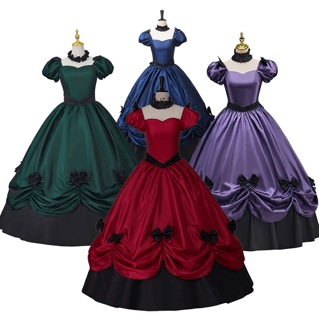 

1860s Civil War Princess Costume Green Ball Gown Women Victorian Rococo Edwardian Princess Dress Halloween Fancy Party Dress