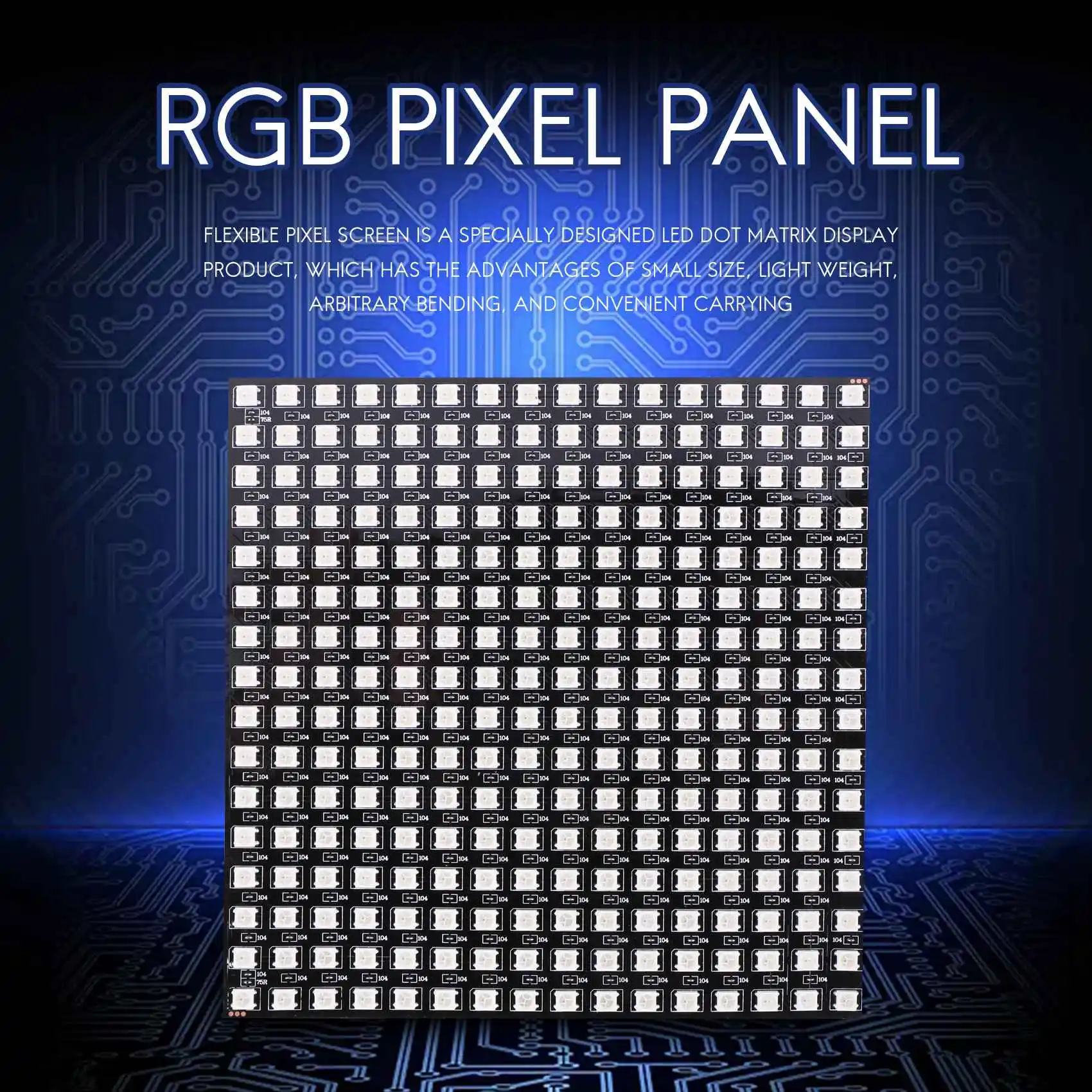 WS2812B LED RGB Elastyczny panel pikseli 16X16 Indywidualnie adresowalny panel świetlny Moduł LED Ekran matrycowy