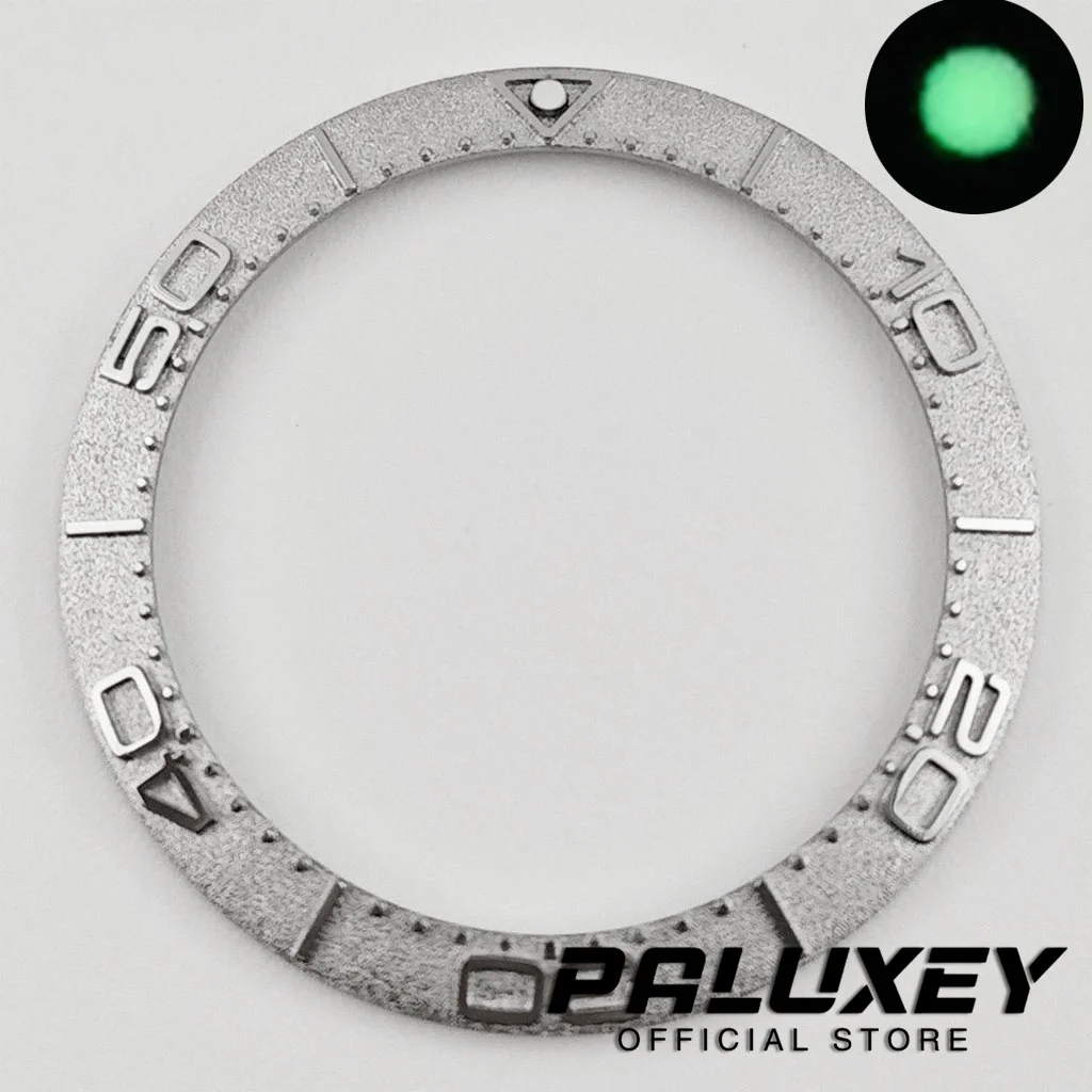 Schräge Form, 38 mm x 30,6 mm, hochwertige Taucher-Lünetteneinlage aus Keramik/Aluminium, 1 Stück, für NH35 NH34 NH36 GMT Automatikuhren-Lünette
