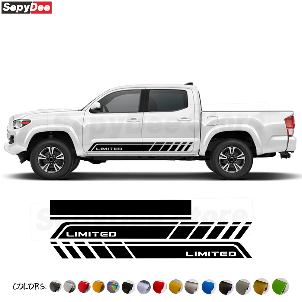 

Limited Edition Car Hood Engine Cover Door Side Skirt Sticker for Toyota Tacoma Pickup Stripes Kits Vinyl Decal Car Accessories