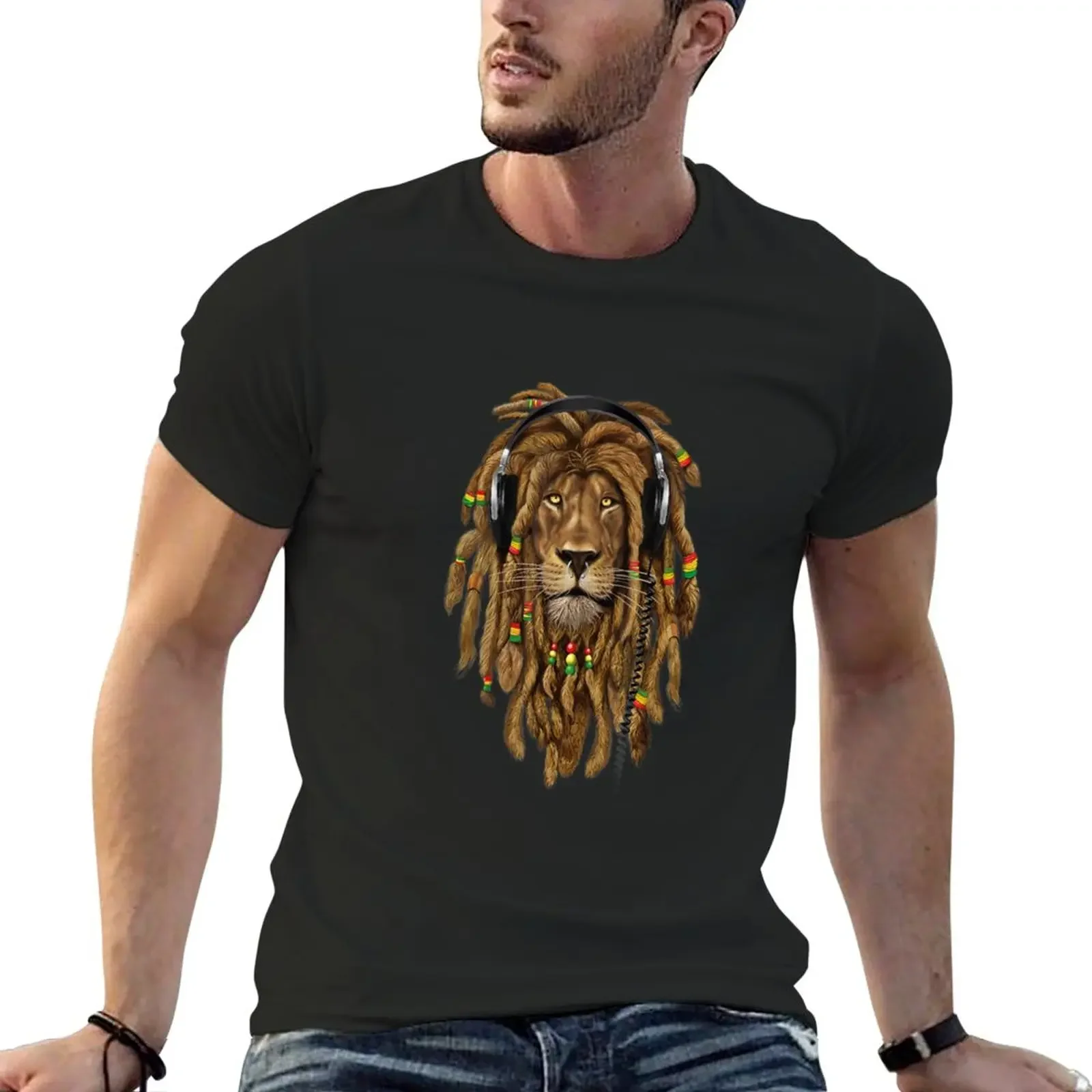 

New Rasta Lion Dreadlocks Reggae Cool Gift For Rastafari Lover T-Shirt Oversized t-shirt sweat shirt mens workout shirts