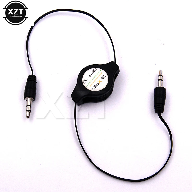 Hot Selling New 1pcs 3.5mm RETRACTABLE AUXILIARY CABLE CORD Car audio cable for mobile Computer Audio cable MP3