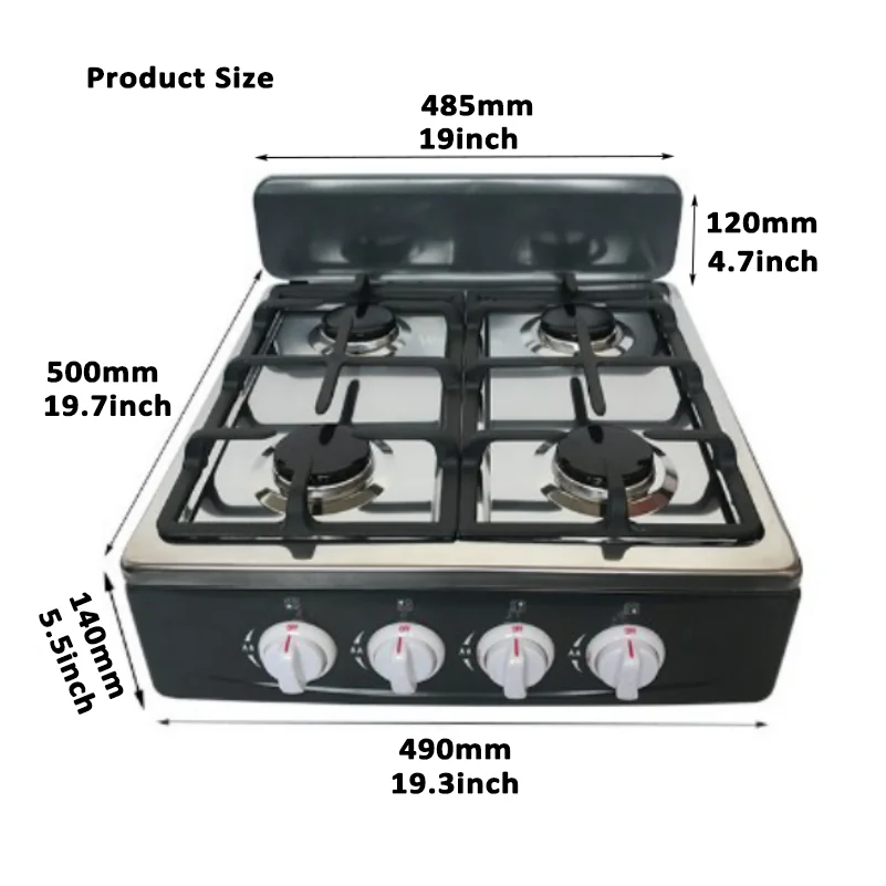 Low Moq Gazinire 4 Feux a Gaz بالجملة طباخ غاز مخصص بأربعة شعلات