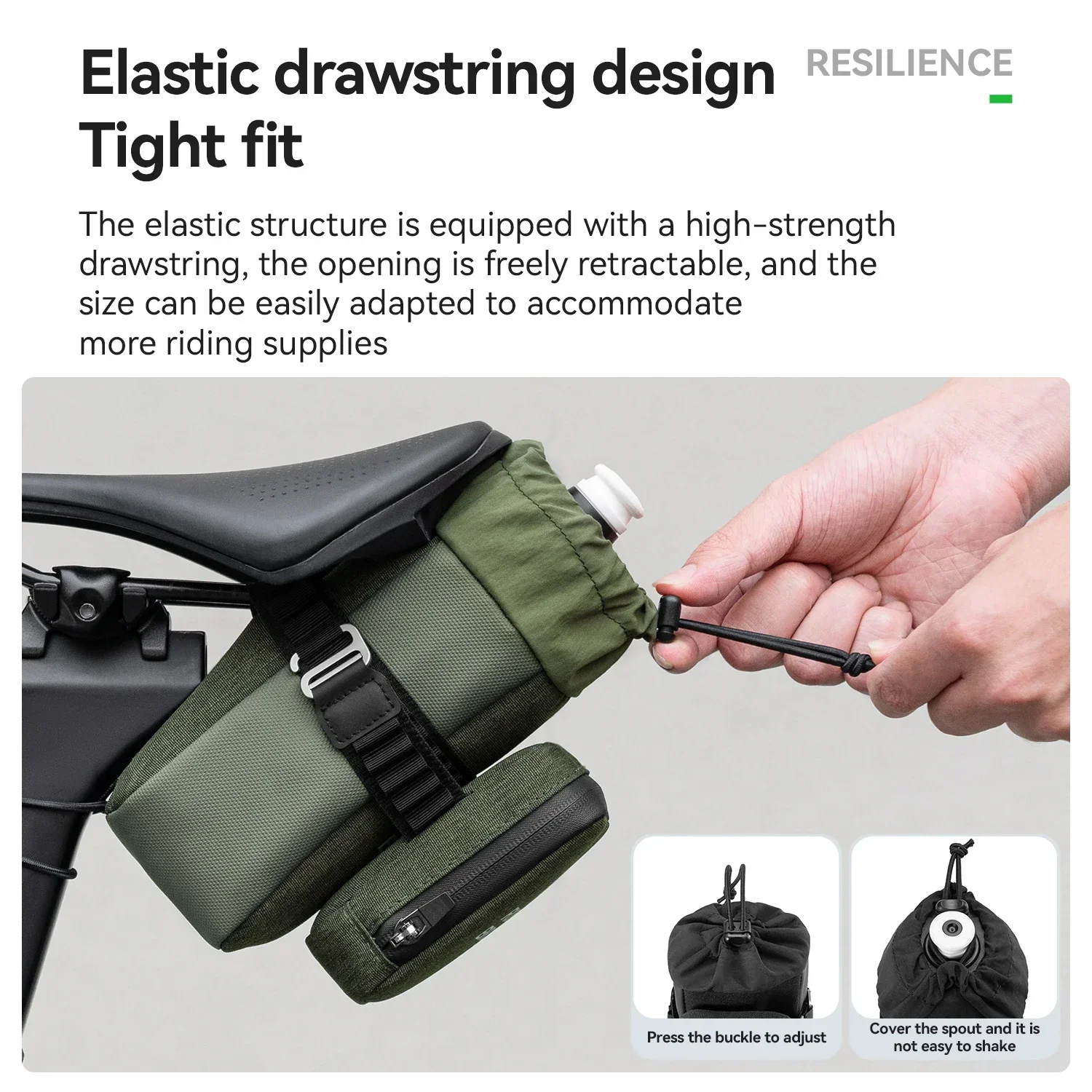 

ROCKBROS Велосипедная седельная сумка Легкая маленькая сумка для бутылки с водой 2-в-1 Многофункциональная сумка для шоссейного велосипеда MTB