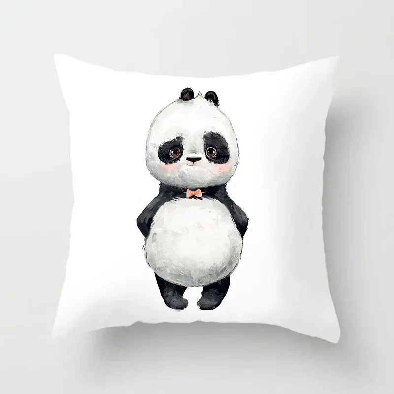 40/45/50cm Cartoon Panda Animal Pillowcase Cute Throw Pillow Cover Home Decor Sofa Car Headrest Pillow Cushion Cover