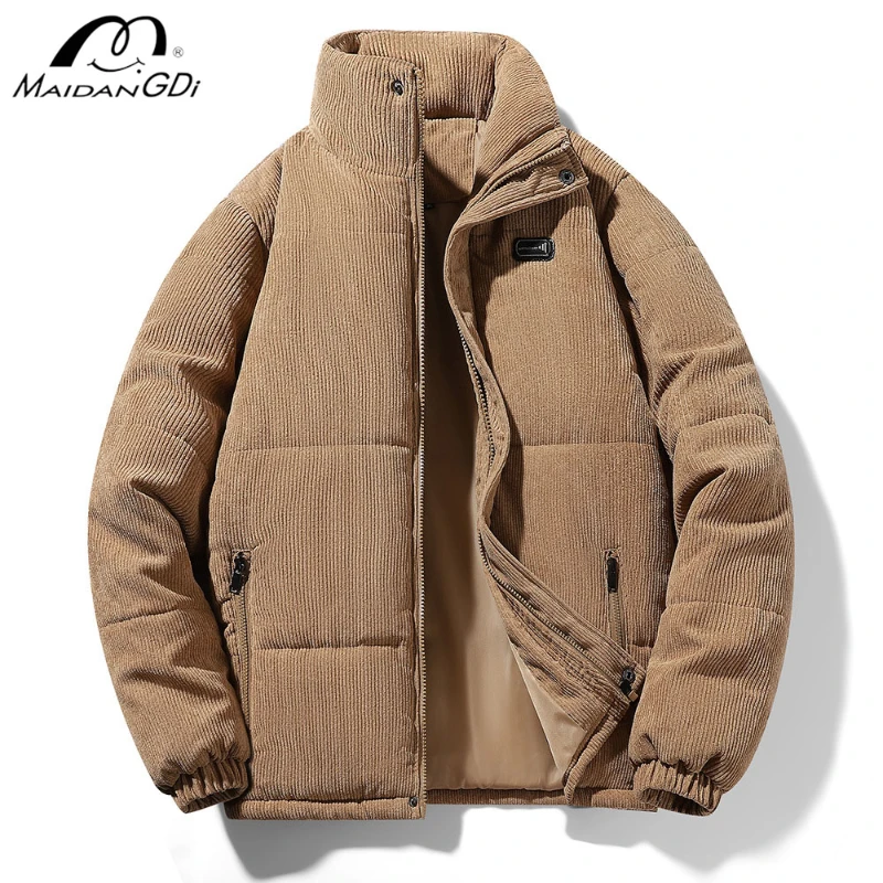 

MaiDangDi Men's Autumn Winter Wick Cotton Jacket Soft Warm Cotton Lined Mens Clothing Outdoor Waterproof Warm Men Big Size Top