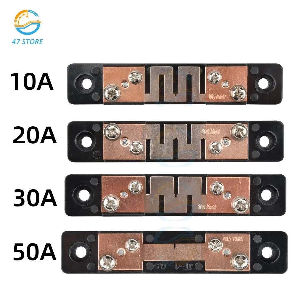 External Shunt JF-1 10A 20A 30A 50A 75mV Ammeter Shunt Resistor Shunt for DC Digital Voltmeter Ammeter Wattmeter Voltage Shunt