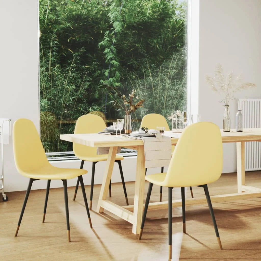 VidaXL dining chairs 4 units mustard yellow fabric