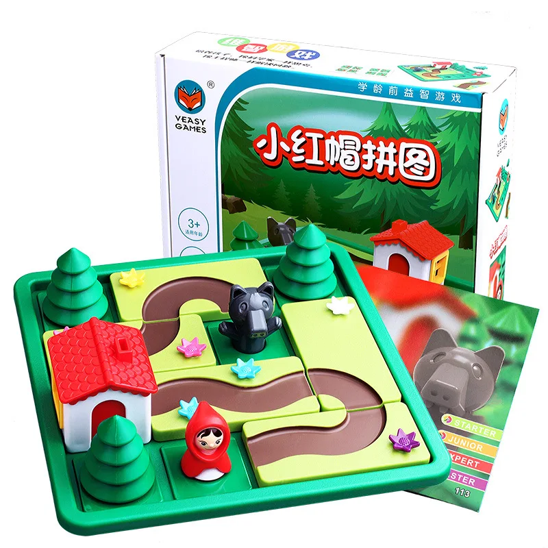 

Kids Montessori Little Red Riding Hood Smart Hide Seek Board Games Toys With Solution Skill-Building 3DPuzzle Toy Christmas Gift