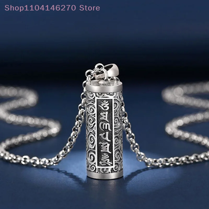 1PC Copper Plating Silver Pill Case Holder Pill Box Waterproof Cylinder Urn Pendant Memorial Necklace Jewelry