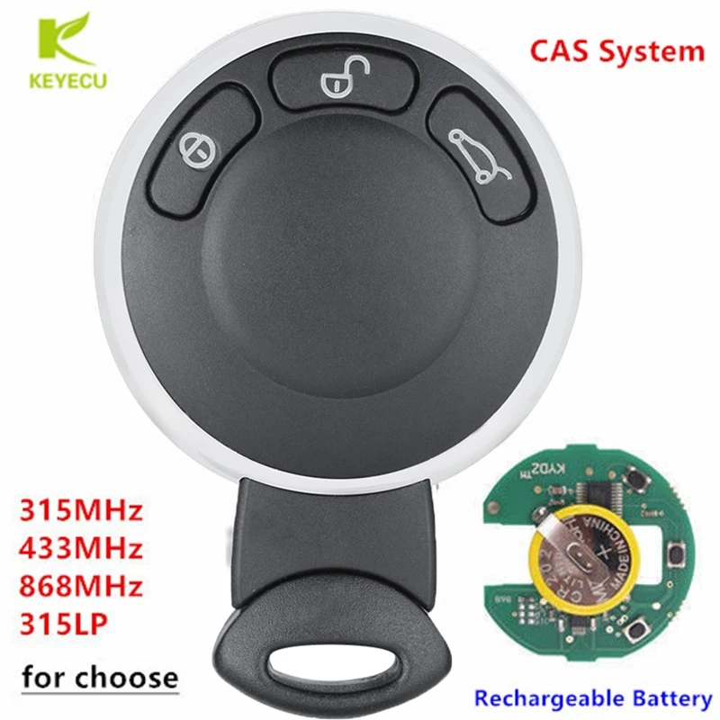 

KEYECU Smart Remote Key CAS3 System 3 Button ID46 Chip 315LP/315MHZ/433MHZ/868MHZ For BMW Mini Cooper 2006-2014 IYZKEYR5602