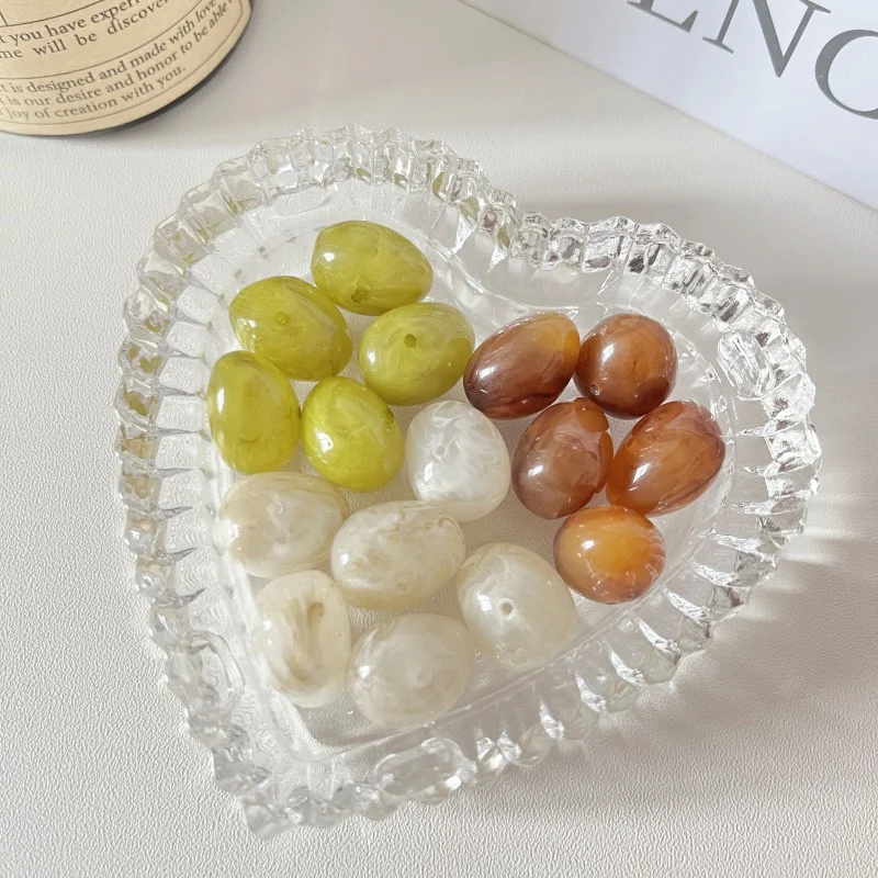 Free shipping 50pcs/lot color print geometry ovals shape resin straight hole beads diy jewelry garment hair accessory