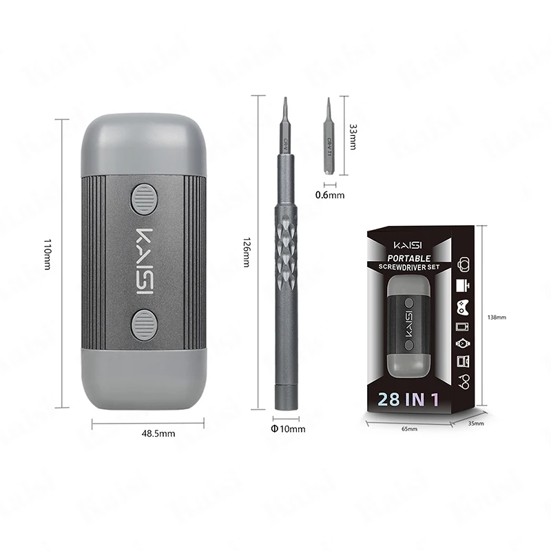 KAISI 28in1 Portable Screwdriver Set Multifunction for Phone Electronic Equipment Disassembly Repair Tool Screwdriver