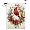 Red Bird Butterfly Flowers Garden Flag 12x18 Inch Double Sided Spring Summer Cardinal Colorful Floral Yard Outdoor Flag Hous jjp