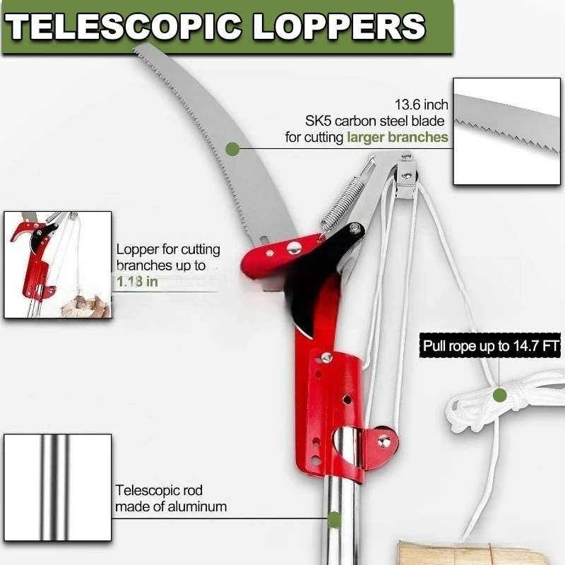 الارتفاعات العالية فرع المقصات للتمديد الربط قضيب التشذيب أداة شجرة الفاكهة مقص النباتات مقصات التقليم البستنة أداة يدوية #2