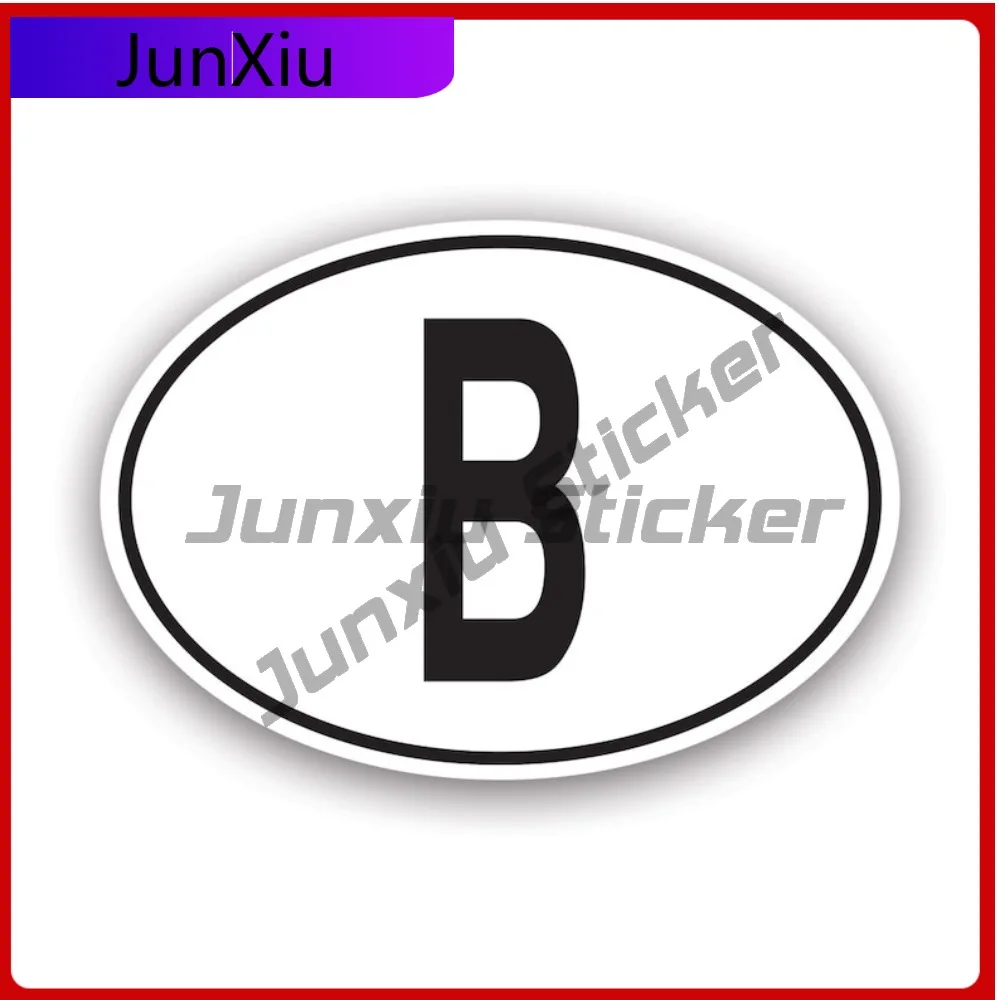 

B Belgium Country Code Oval Sticker Uv Protected Decalsbelgian Country Code Euro Ovals Car Sticker Vinyl Decal Waterproof