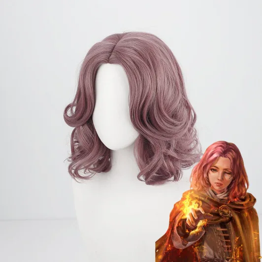 Peruca cosplay para melina the fire witch meio separação realista tamanho grande cabeça