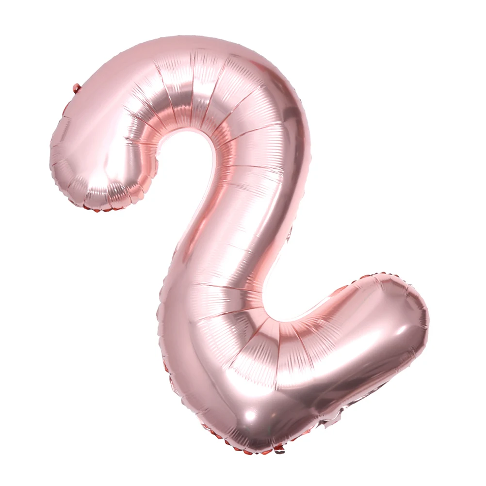 

21 Inch Rose Gold Foil Balloon Party Decorations Birthday Wedding Event Supplies Reusable Aluminum Photo Props Jumbo Number