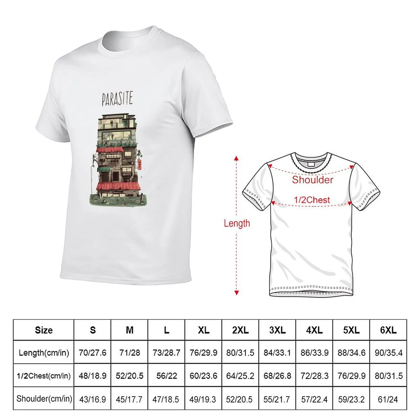 Parasite Movie Flooded House T-Shirt t shirts for man slim fit mens graphic t shirts T-Shirt