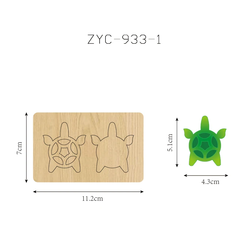 قالب قطع خشبي بقلادة السلحفاة، مناسب لآلات القطع بالقالب، ZYC-933