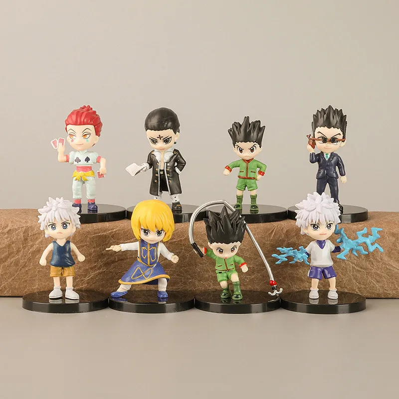 1Set Hunter x Hunter GON FREECSS Anime Figure Killua Zoldyck Action Figure Kurapika Figurine Adult Collectible Model Doll Toys