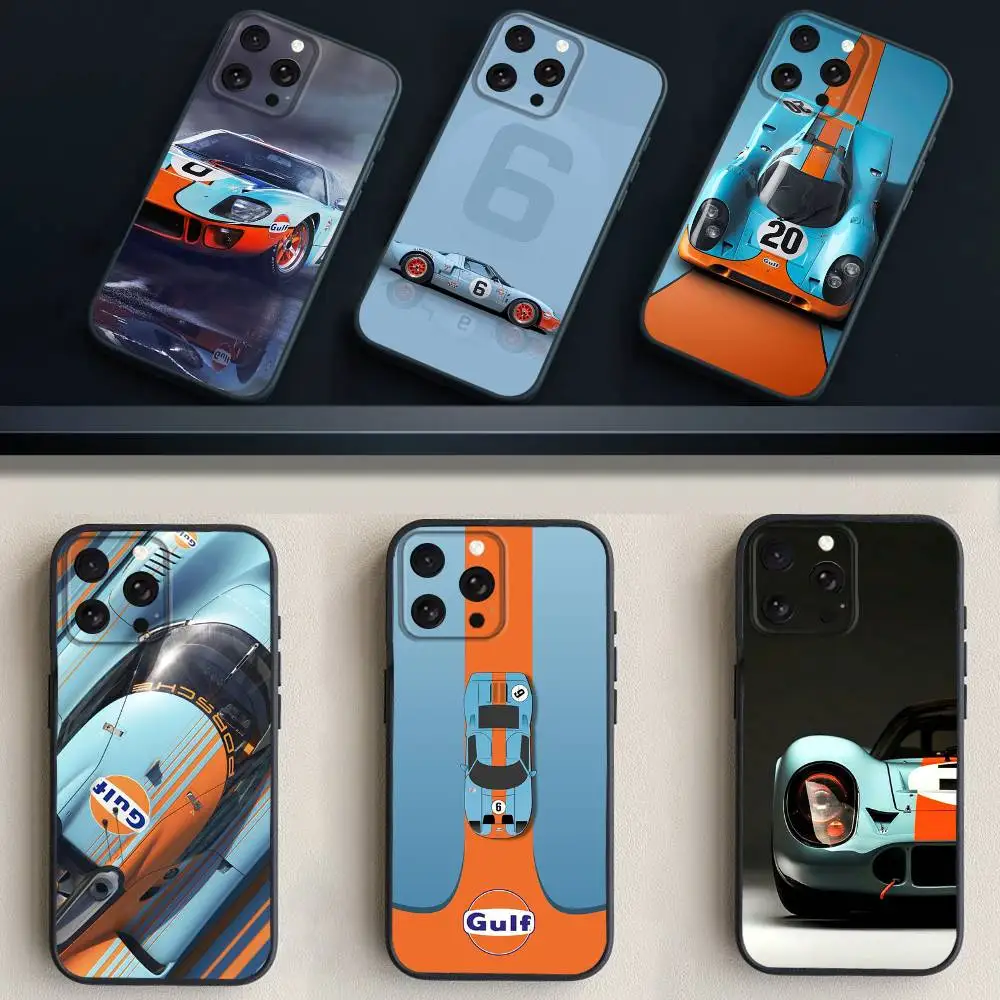 

S-Star Gulf R-Racing C-Car Phone Case For iPhone 16,15,14,13,12,11 Plus,Pro Max,XS,X,XR,SE,Mini,8,7,Soft Silicone Black Cover