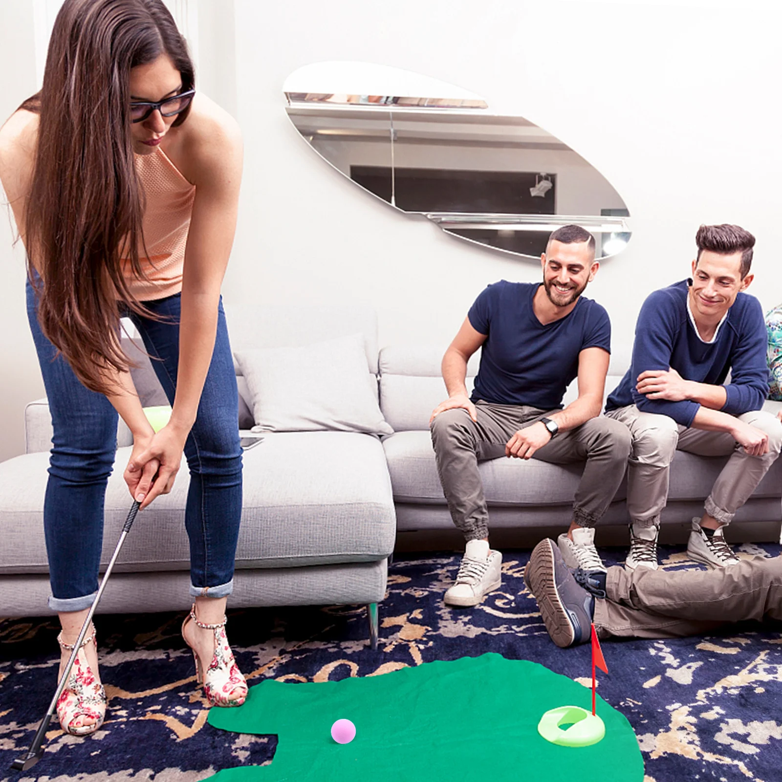 5 قطع من كرات الجولف الناعمة 60 مم كرة تدريب داخلية قابلة لإعادة الاستخدام من مطاط إيفا خفيفة الوزن بألوان زاهية للمبتدئين #1