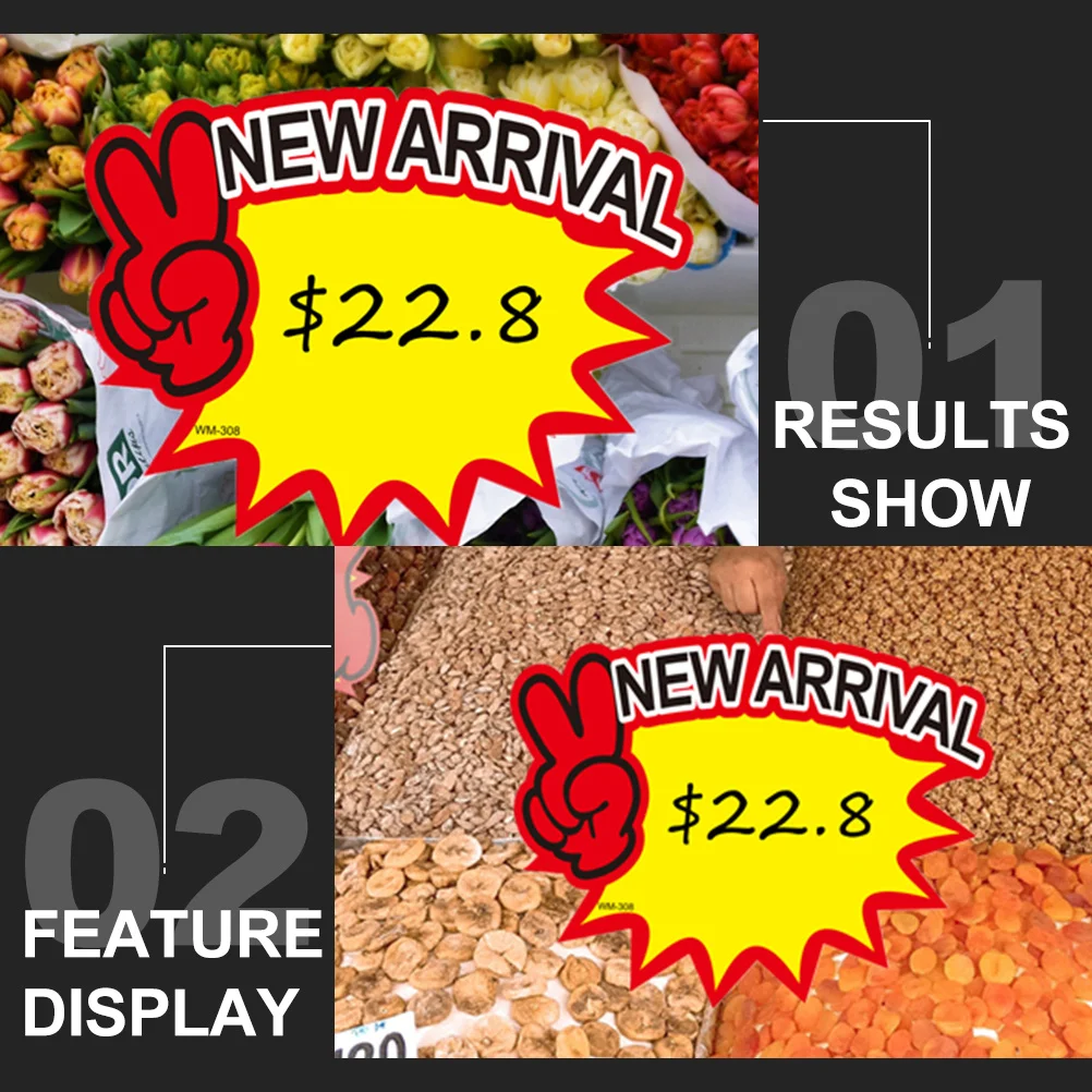 

50pcs Shop Price Tags Advertising Stickers for Retail Stores Promotional Label Signs Blank Price Markers for Home Business