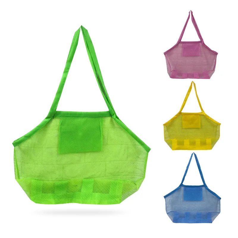 1Pcs Beach Bag Mesh Sand Indoor Outdoor Durable Portable Hand Bag Swimming Sport Toys Storage Collecting For Children Kids Bag