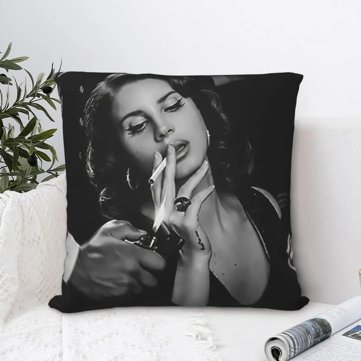 Lana Smoking Square Pillowcase Polyester Pillow Cover Velvet Cushion Decor Comfort Throw Pillow For Home Car