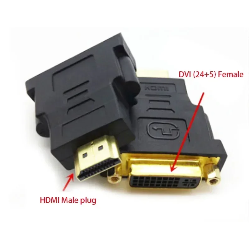 1pcs 24K Gold-Plated Connector DVI (24+1)/(24+5) to HDMI-compatible Male Female Plug Converter Adapter For 1080P HDTV Projector