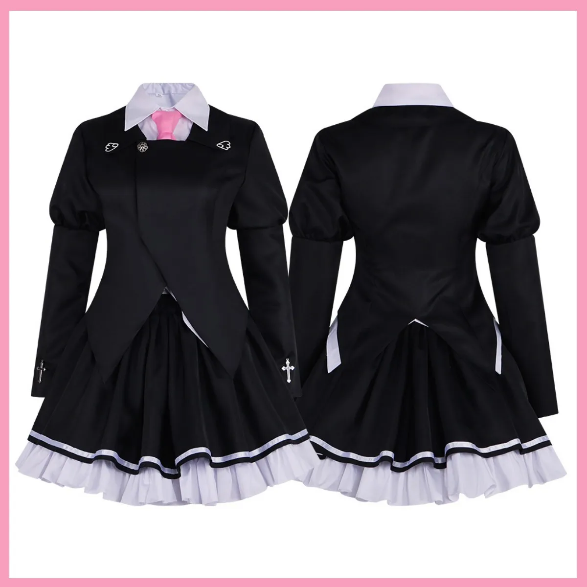 Anime Sakura No Toki Sakurano Mori No Shita Wo Cosplay Costume Black Coat JK School Uniform Skirt Woman Cute Campus Suit