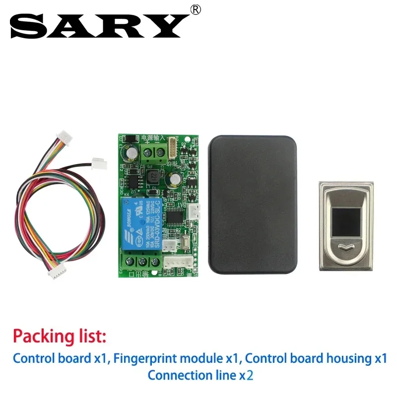 Scheda relè di controllo accessi con impronte digitali SARY DC12V modulo di verifica delle impronte digitali DC24V scheda di controllo della