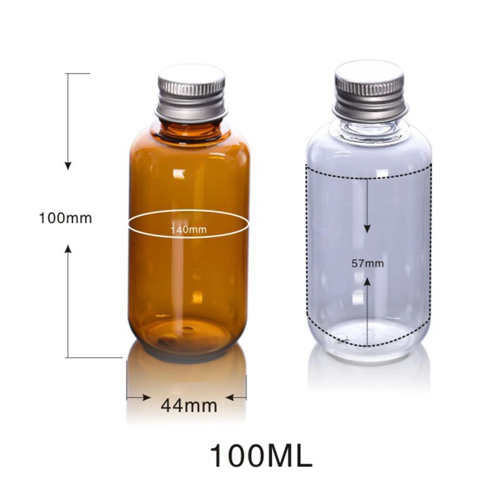 

10Pcs Plastic Empty Bottle 300ml Leakproof Aluminium Lid Refillable Lotion Container Makeup Water Holder Durable PVC