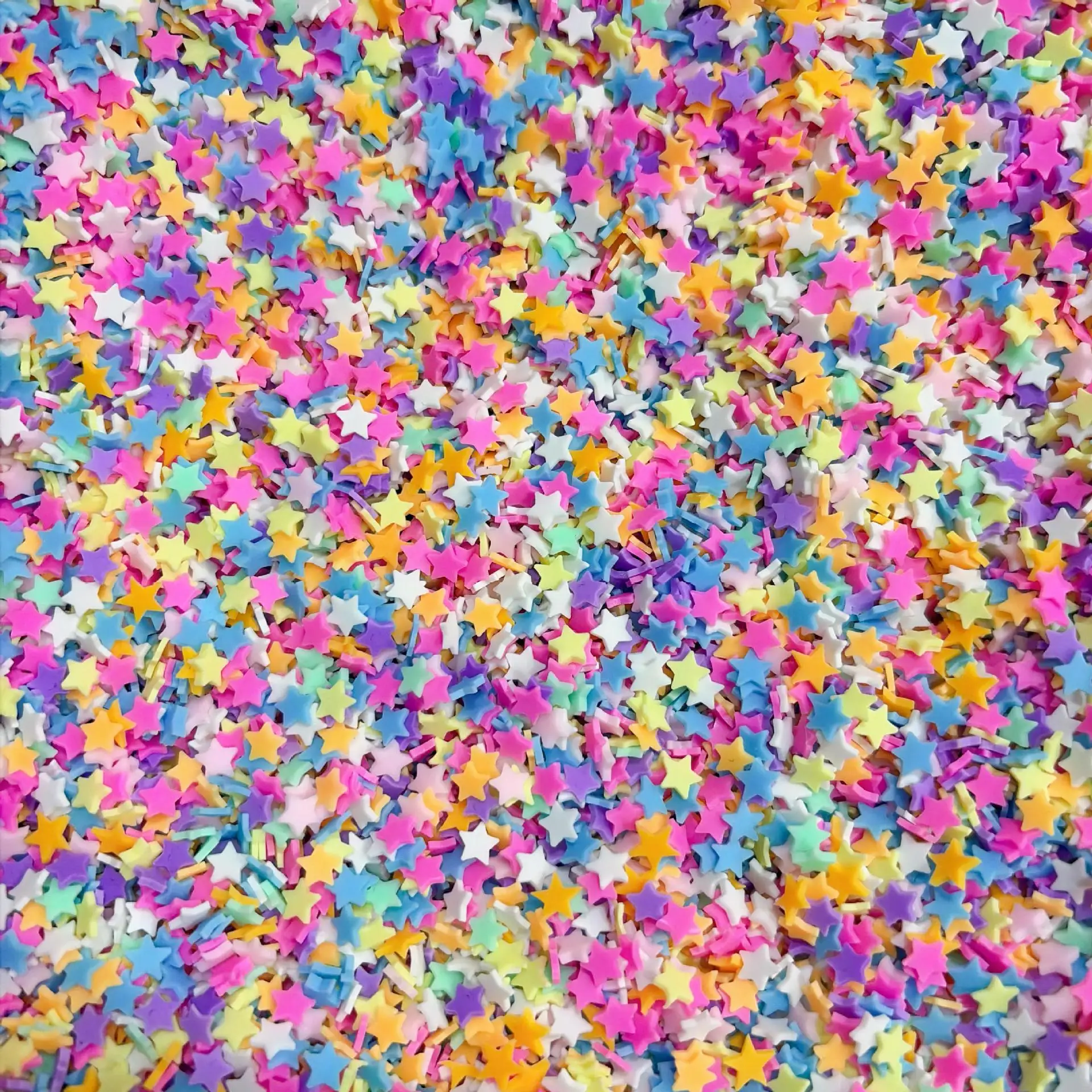 500g/bag Mixed Polymer Clay Slices - Heart, Star & Round Beads for Cream Glue, Slime Fillers & DIY Craft Embellishments