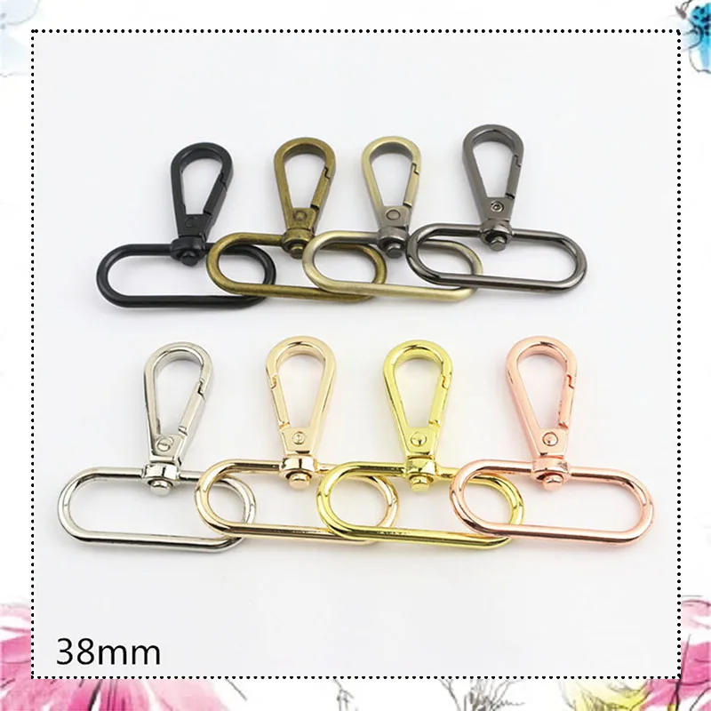 

10Pcs 38mm Metal Swivel Lobster Clasp Trigger 1.5inch Snap Hook Buckle Carabiner Keychain Bag Strap Belt DIY Craft Accessories