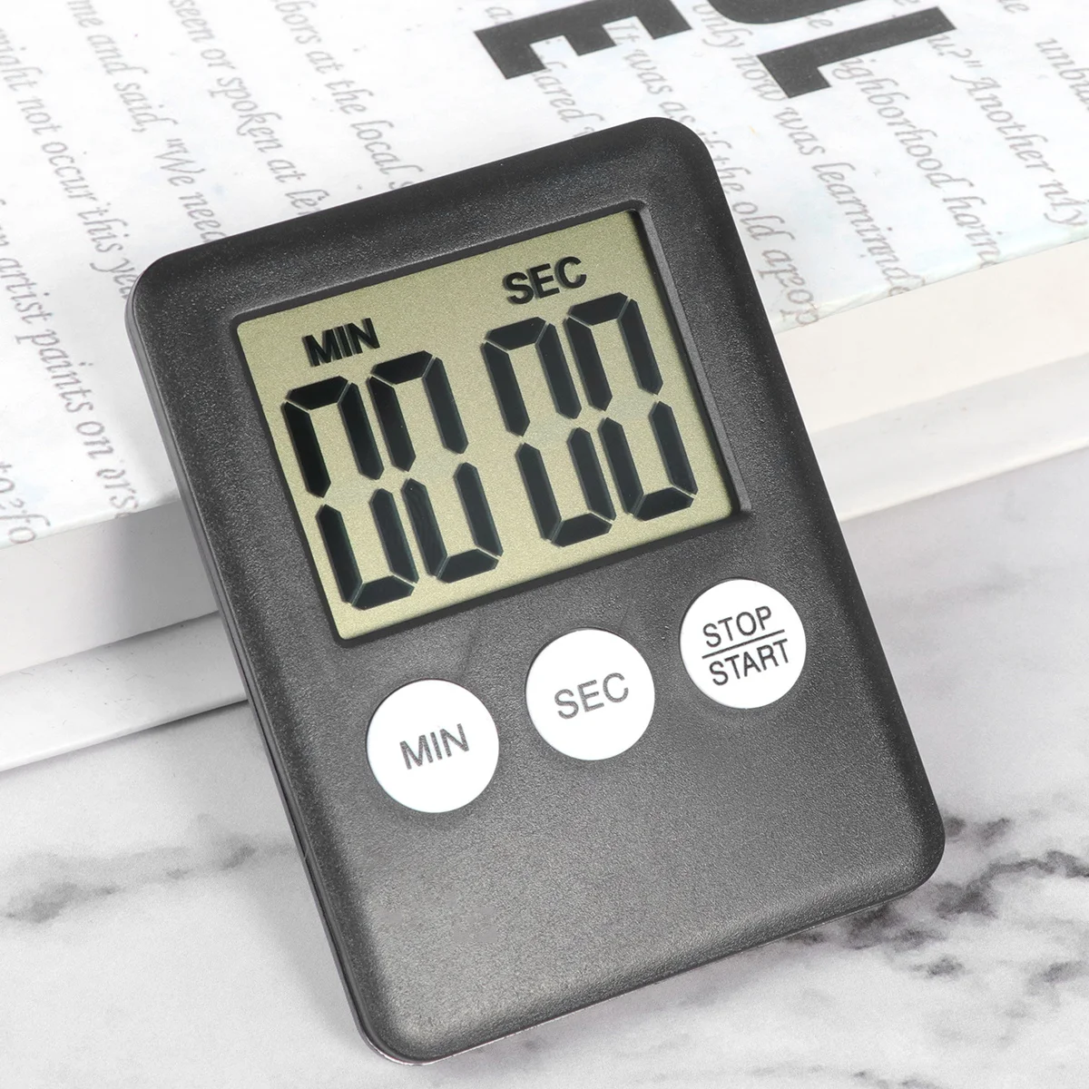 

2 pcs Digital Timer Portable Kitchen Baking Cooking Time Recorder Black Lightweight Alarm Clock For Home School