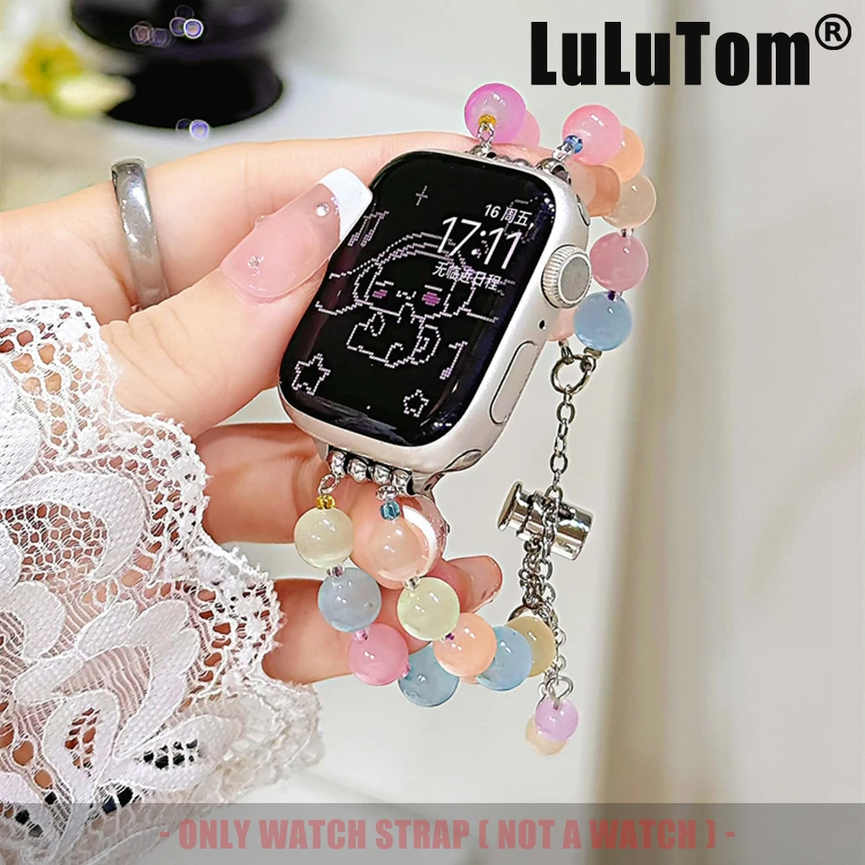 

Ремешок с кристаллом «кошачий глаз» для Apple Watch Band 38 40 41 42 44 45 46 49 мм Серия 10 9 8 7 6 SE 5 4 3 2 Женский ювелирный браслет