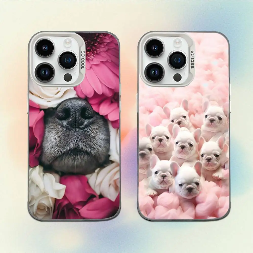 

Animal French Bulldog Phone Case For iPhone 16,15,14,13,12,11,Mini,Pro,E,MAX White Candy Matte Shockproof Cover