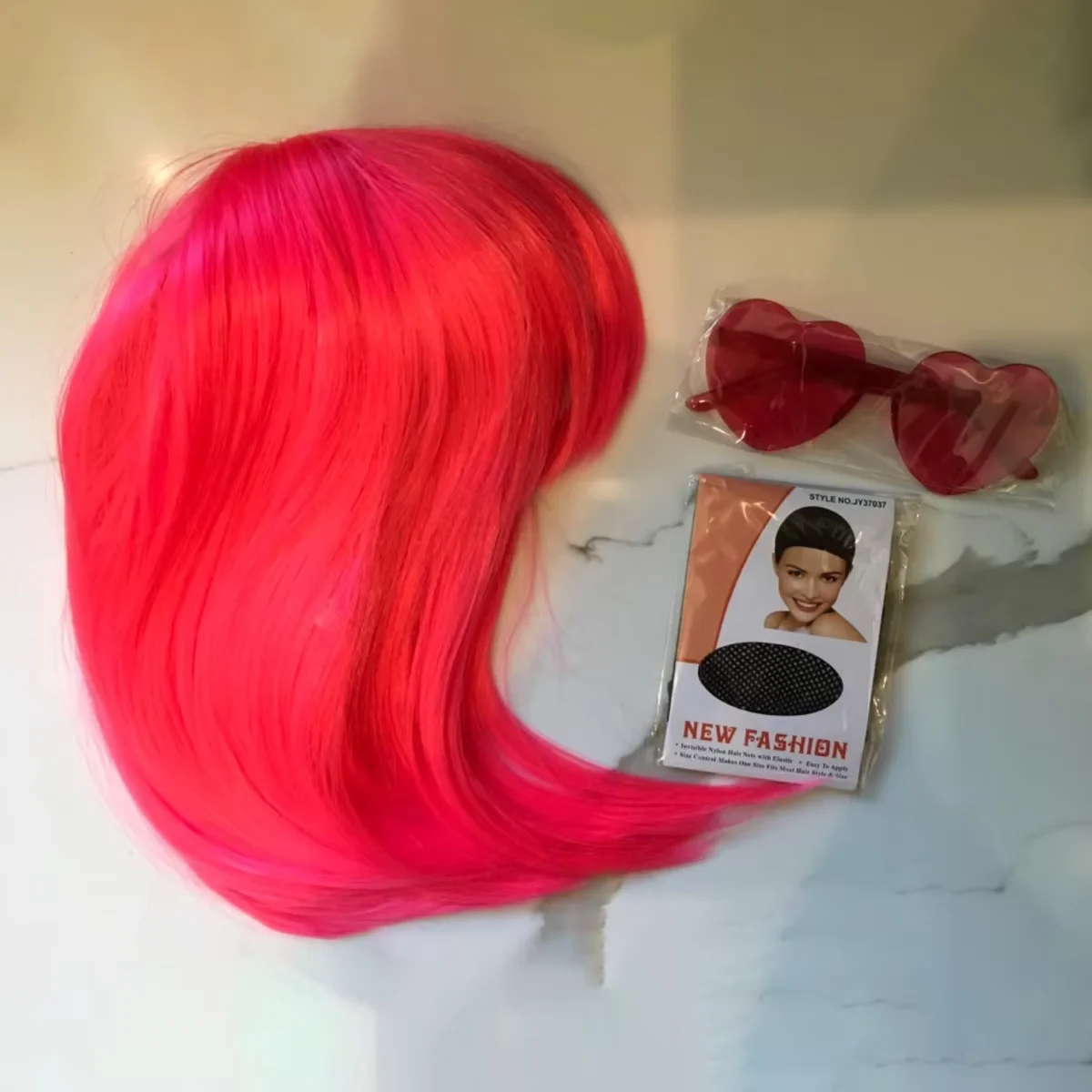 Colorful Bobo Short Hair Wig Neon Lights Synthetic Fiber for Fun Party Halloween April Fool's Day image 5