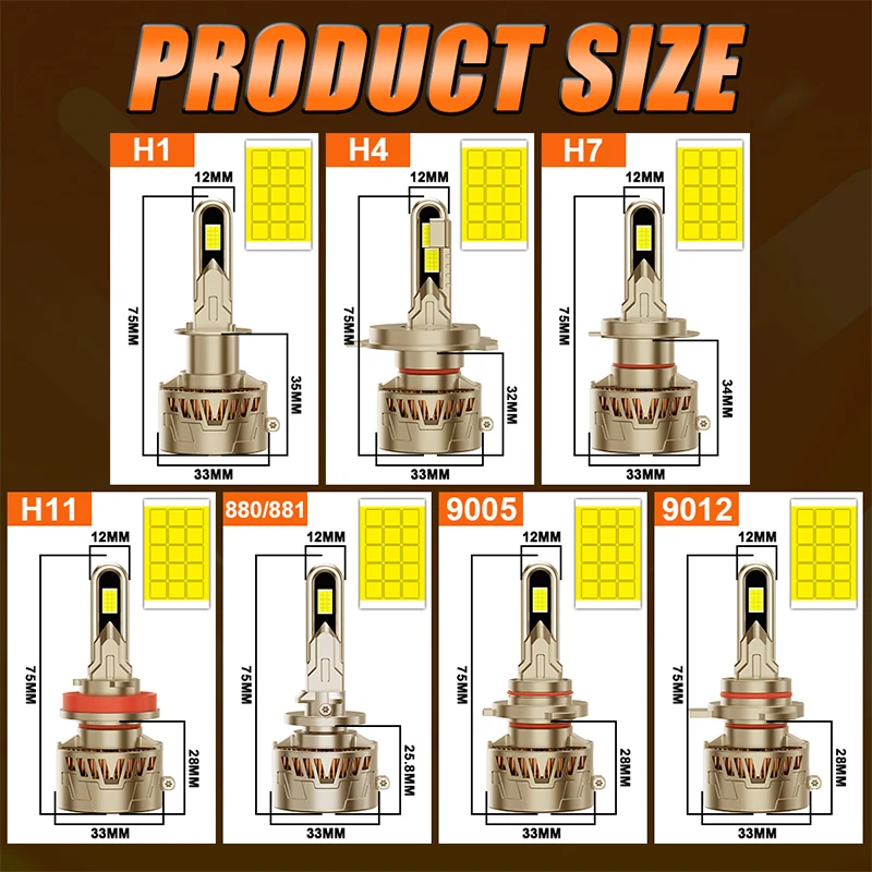الترا برايت K5C H7 H4 LED المصباح Canbus 9054 CSP H11 H1 9005 HB4 9012 HIR2 880 881 H8 H9 توربو السيارات كشافات سيارة لمبة 2 قطعة