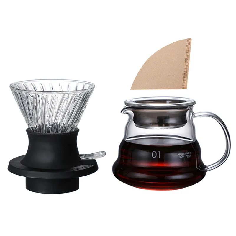 Glass Coffee Dripper Filter Immersion Coffee Machine Filter Paper V Shape Drip Coffee Dripper Machines