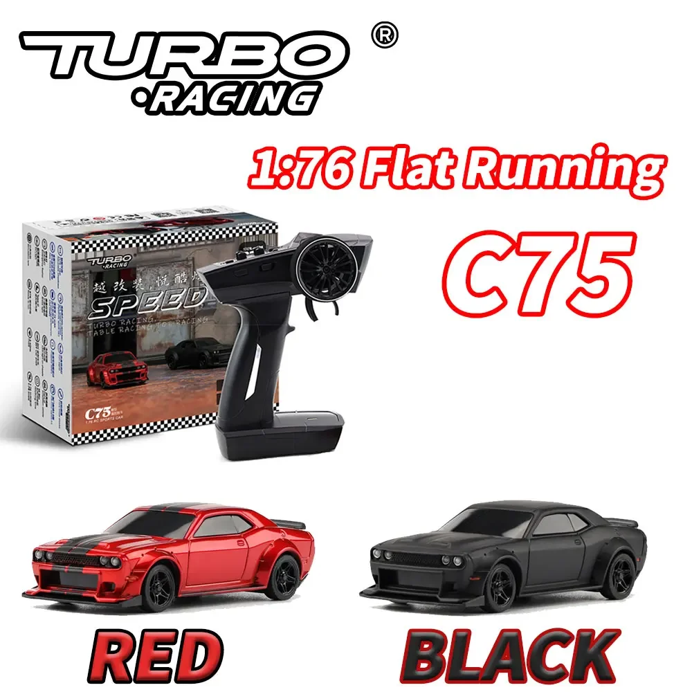 

NEW Turbo Racing 1:76 C74 C75 Flat Running Toys On Road RC Car Radio Full Proportional Remote Control Toys For Kids and Adults