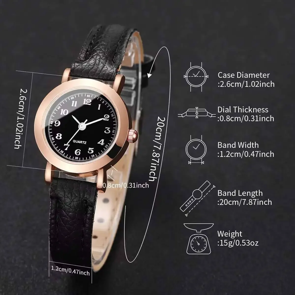 Fashion Small Dial Women Watches Casual Leather Strap Analog Quartz Wristwatch Girls Clock（Without Box） - view 6