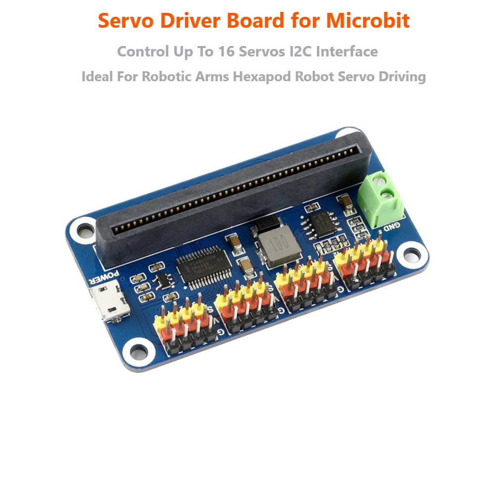 PCA9685 16-Channel Servo Driver Board for Micro:bit I2C 12-Bit PWM Controller