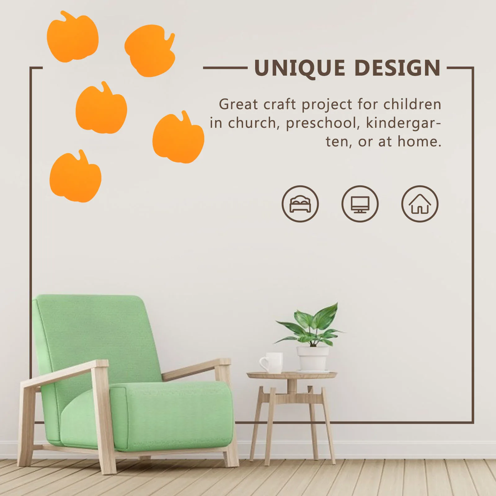 

16Pcs Foam Pumpkin Craft Pieces for Children DIY Party Ornament - Creative Home School Church Decoration Activity Set