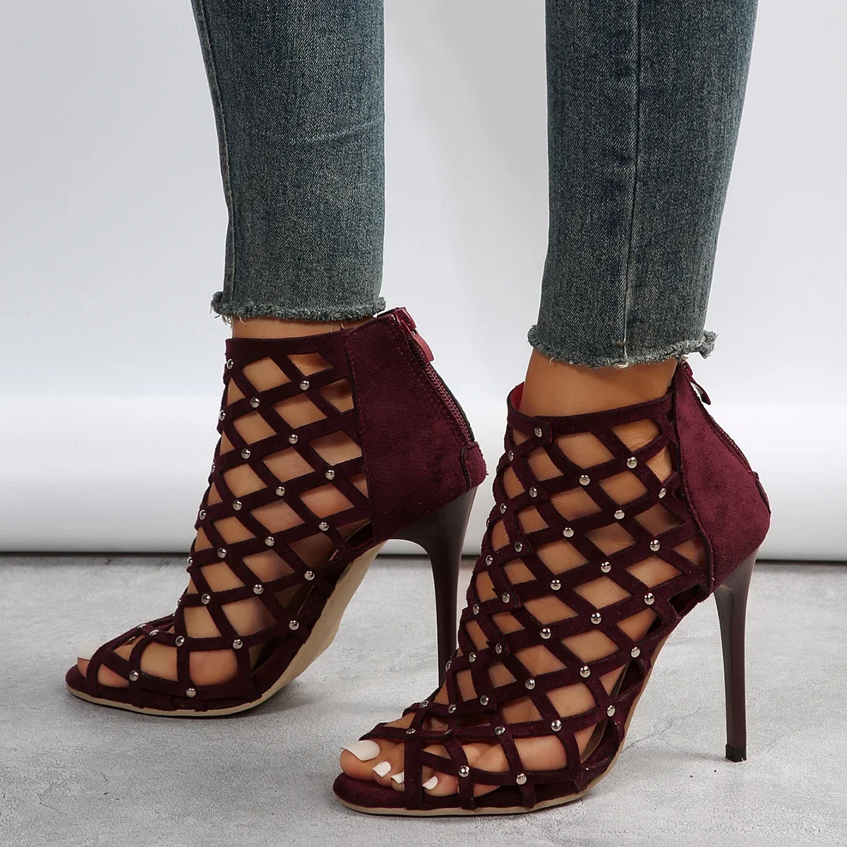 

2025 Women Sandals High Top Black Jazz Dance Shoes Luxury Fashion Women Sandals Lace Ballroom High Heel Boots Zapatos De Mujer